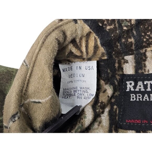 VTG Rattlers Brand Chamois Realtree Camo Shirt Men's Medium Hunting Button Up - Picture 4 of 10